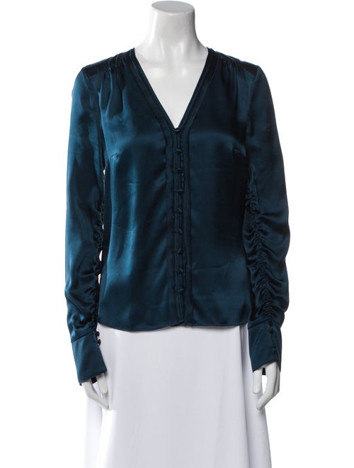 Veronica Beard Silk V-Neck Blouse