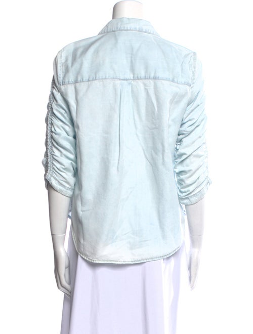 Veronica Beard V-Neck Three-Quarter Sleeve Button-Up Top