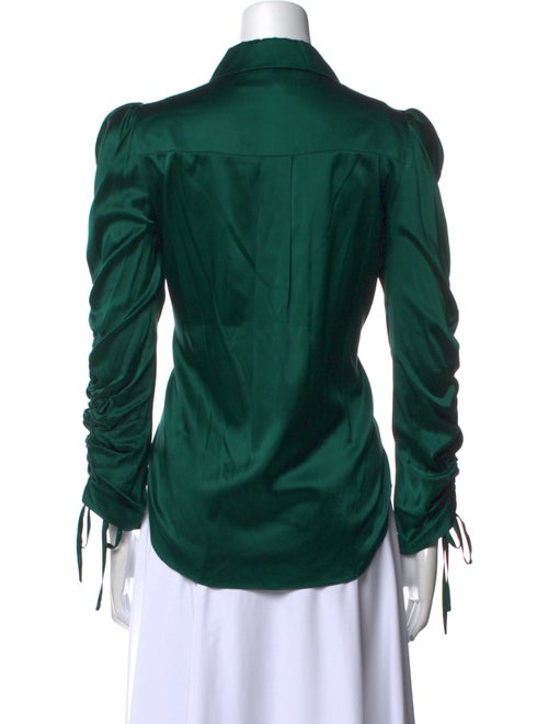 Veronica Beard Silk Long Sleeve Button-Up Top