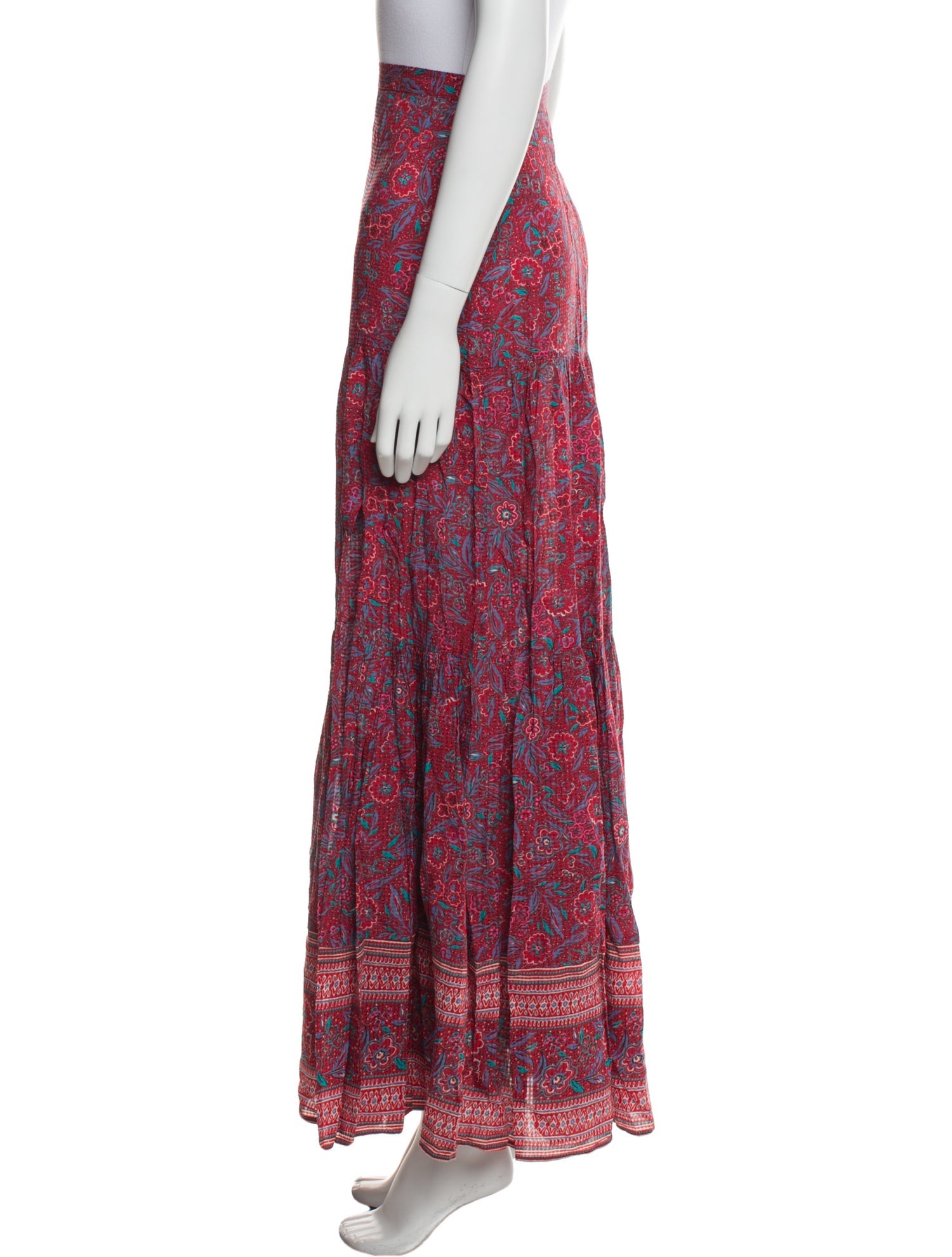 Veronica Beard Floral Print Long Skirt