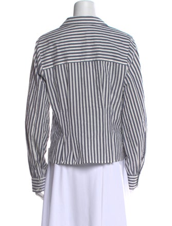 Veronica Beard Striped Long Sleeve Button-Up Top