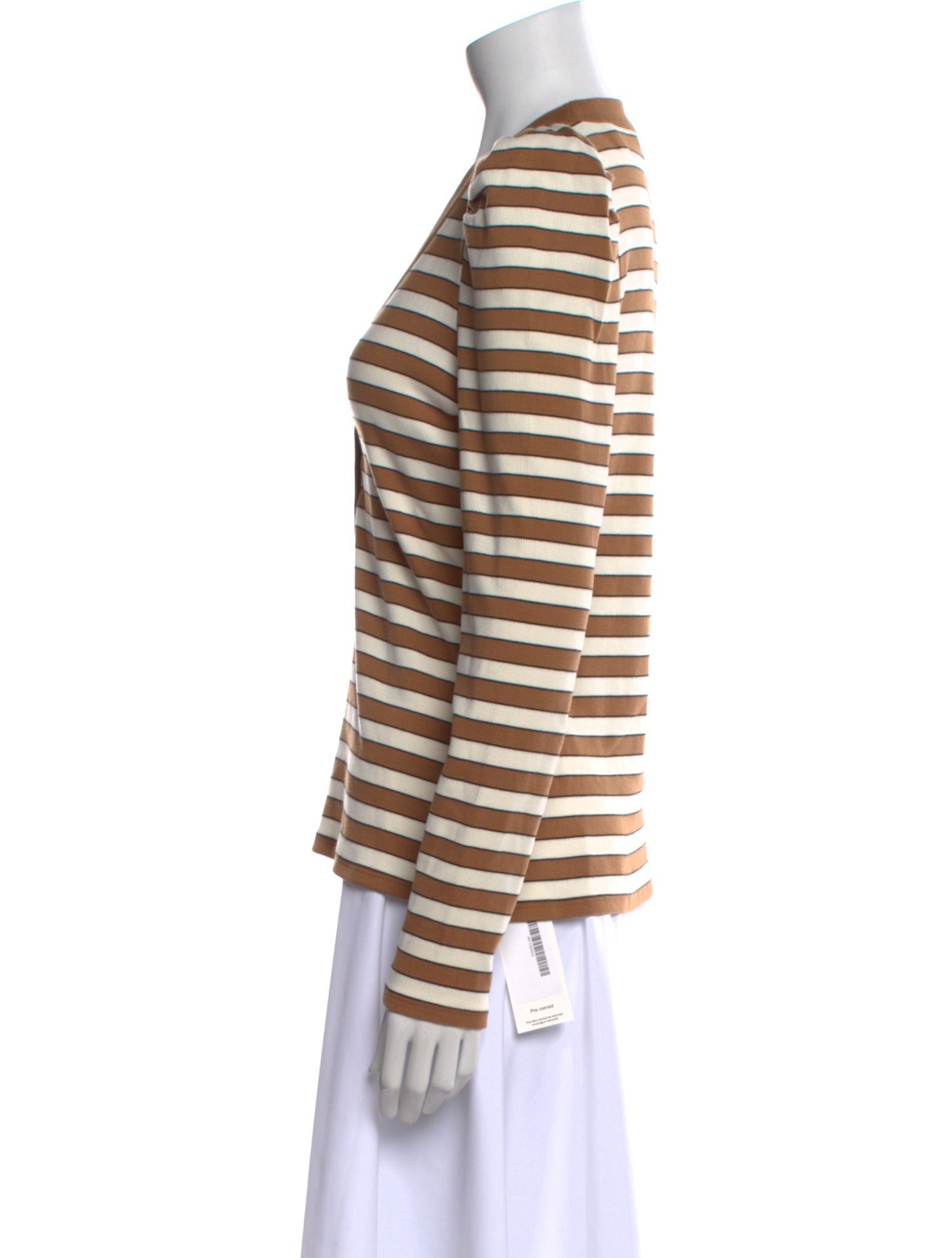 Veronica Beard Striped V-Neck Top