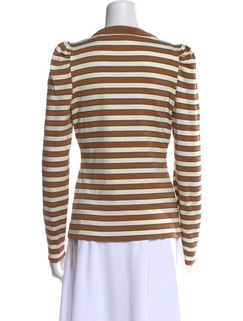 Veronica Beard Striped V-Neck Top