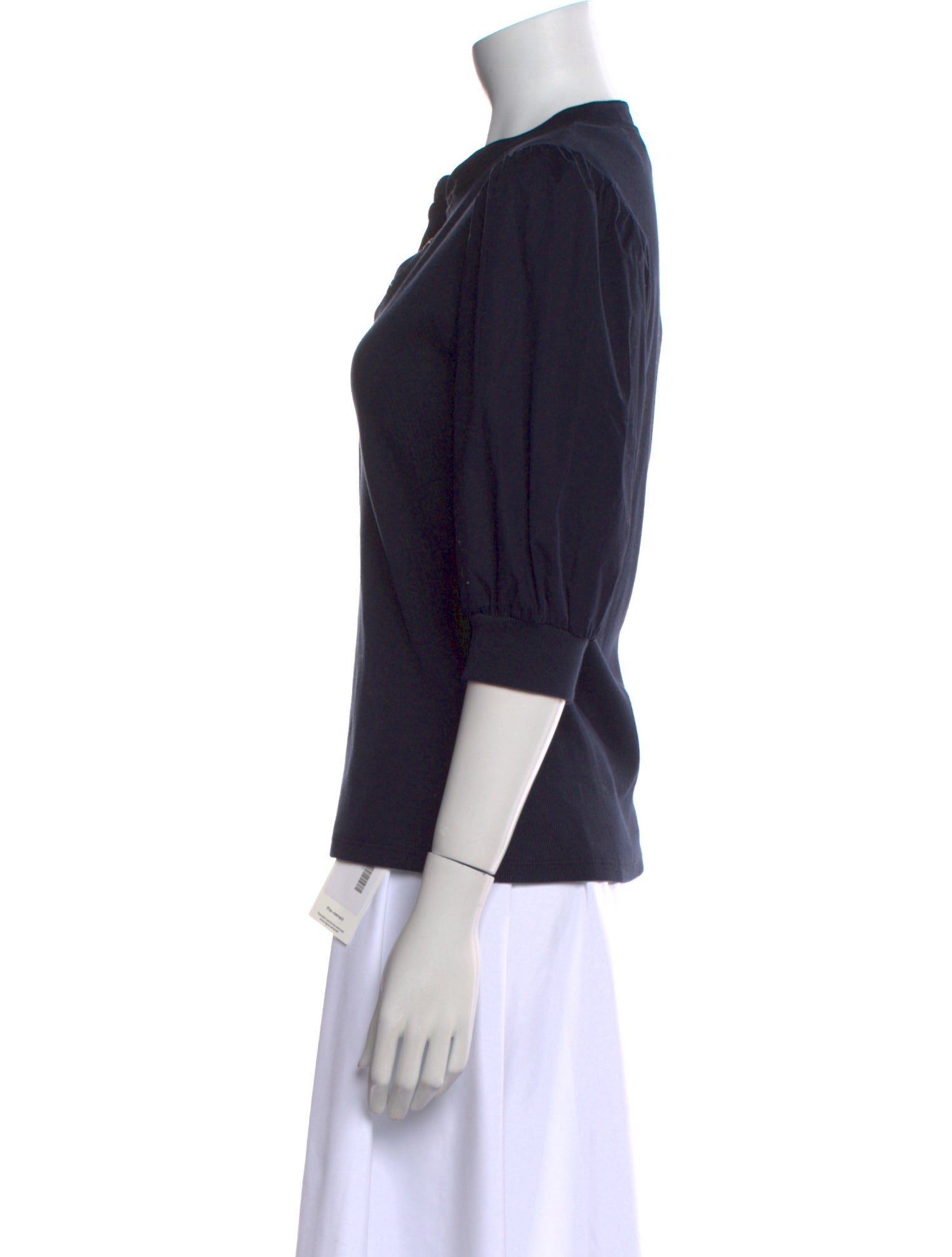 Veronica Beard V-Neck Three-Quarter Sleeve Polo