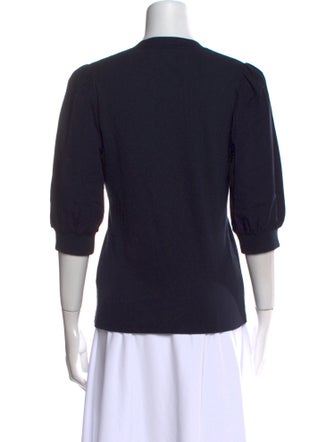 Veronica Beard V-Neck Three-Quarter Sleeve Polo