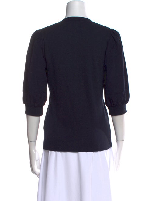 Veronica Beard V-Neck Three-Quarter Sleeve Polo