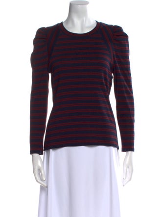 Veronica Beard Striped Crew Neck Top