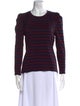 Veronica Beard Striped Crew Neck Top