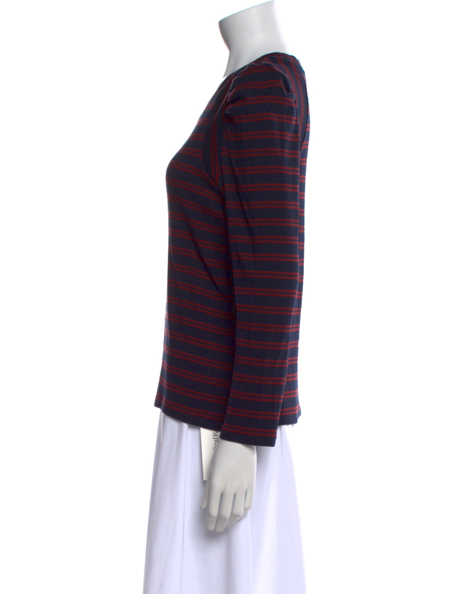 Veronica Beard Striped Crew Neck Top