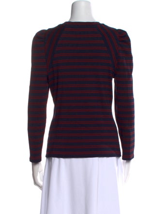Veronica Beard Striped Crew Neck Top