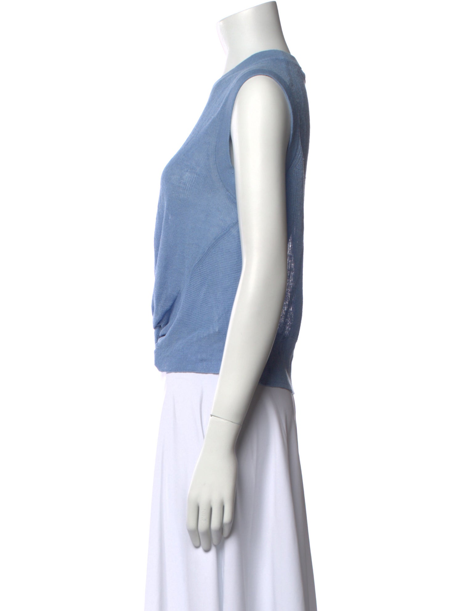 Veronica Beard Linen Crew Neck Crop Top