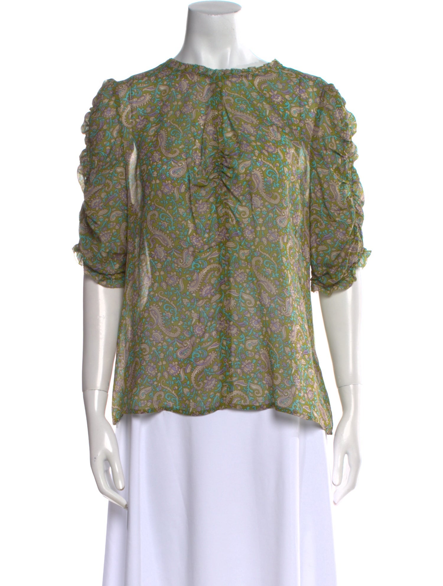 Veronica Beard Silk Paisley Print Blouse
