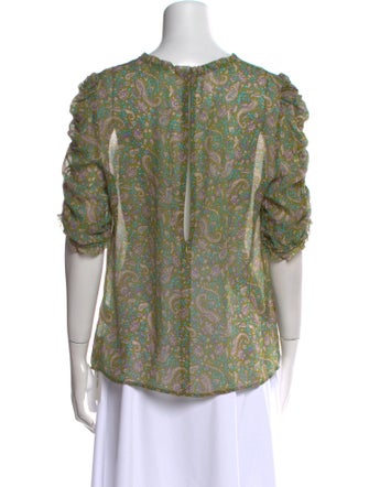 Veronica Beard Silk Paisley Print Blouse