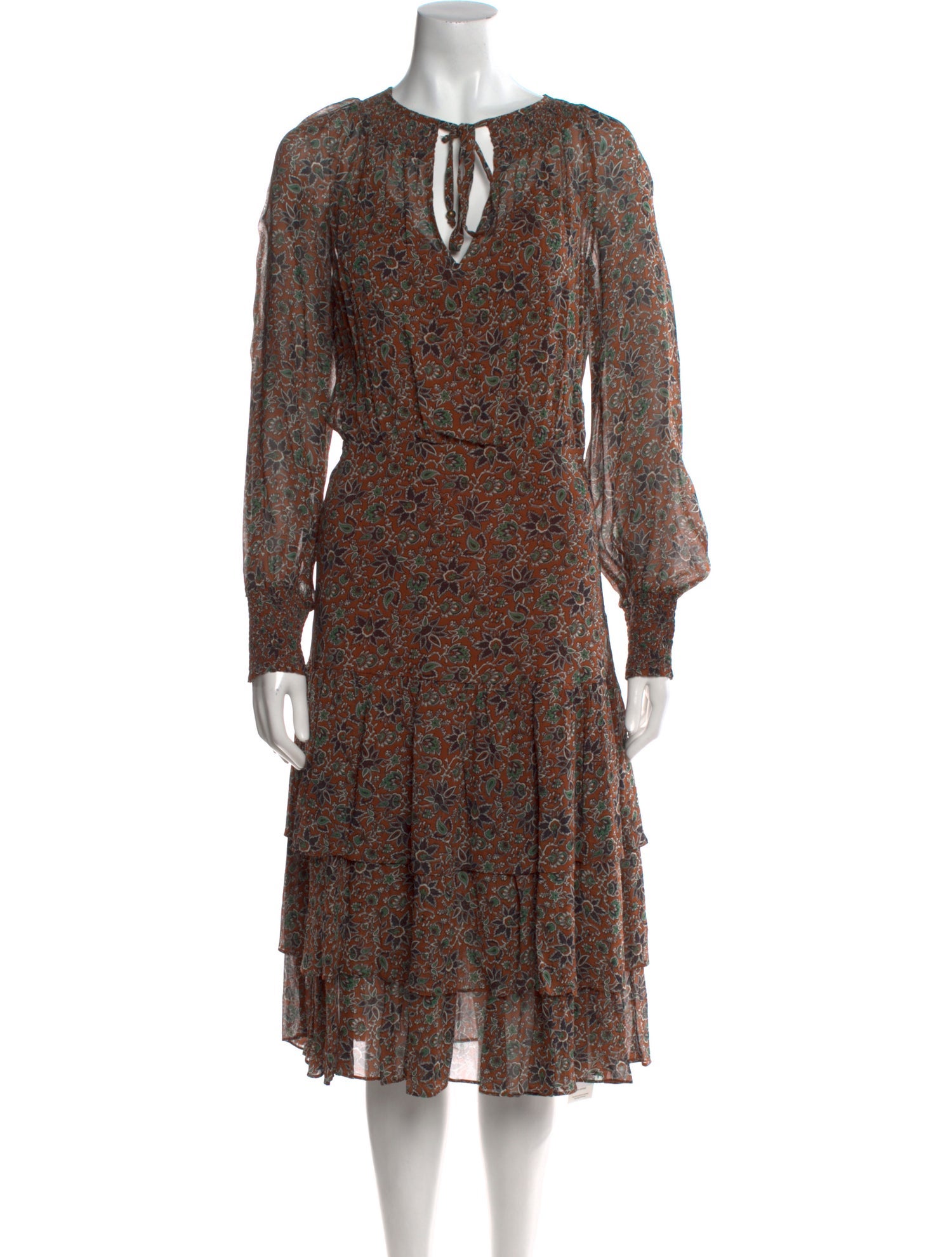 Veronica Beard Floral Print Midi Length Dress