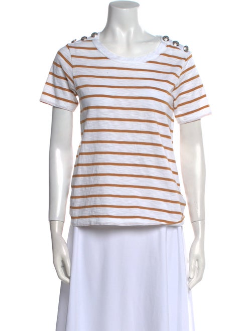 Veronica Beard Striped Scoop Neck T-Shirt