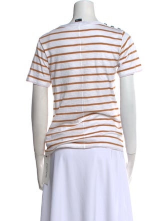 Veronica Beard Striped Scoop Neck T-Shirt