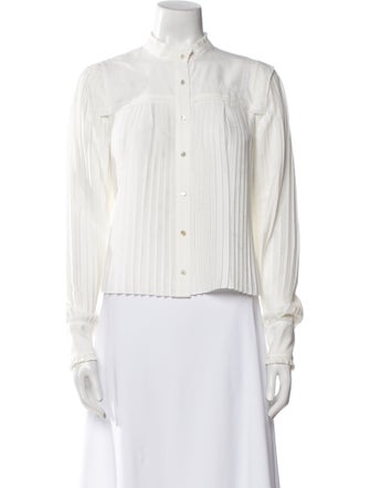 Veronica Beard Striped Long Sleeve Button-Up Top