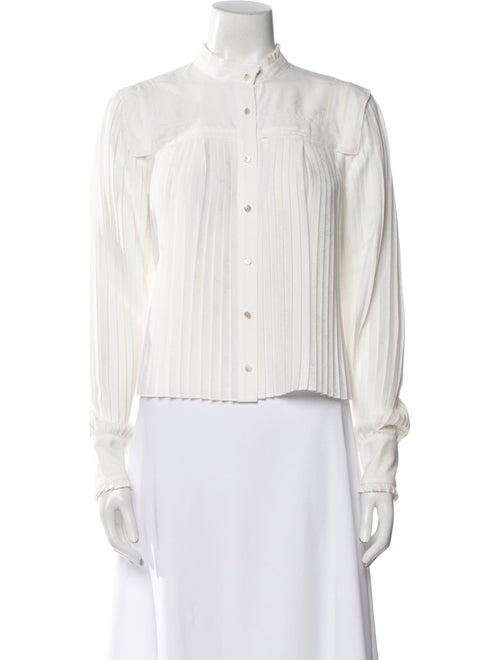 Veronica Beard Striped Long Sleeve Button-Up Top