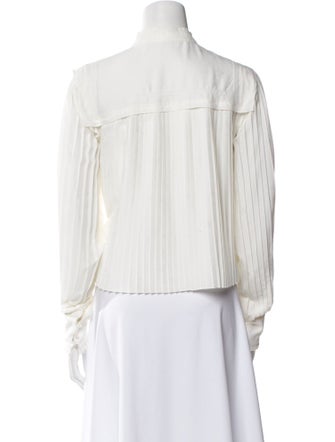 Veronica Beard Striped Long Sleeve Button-Up Top