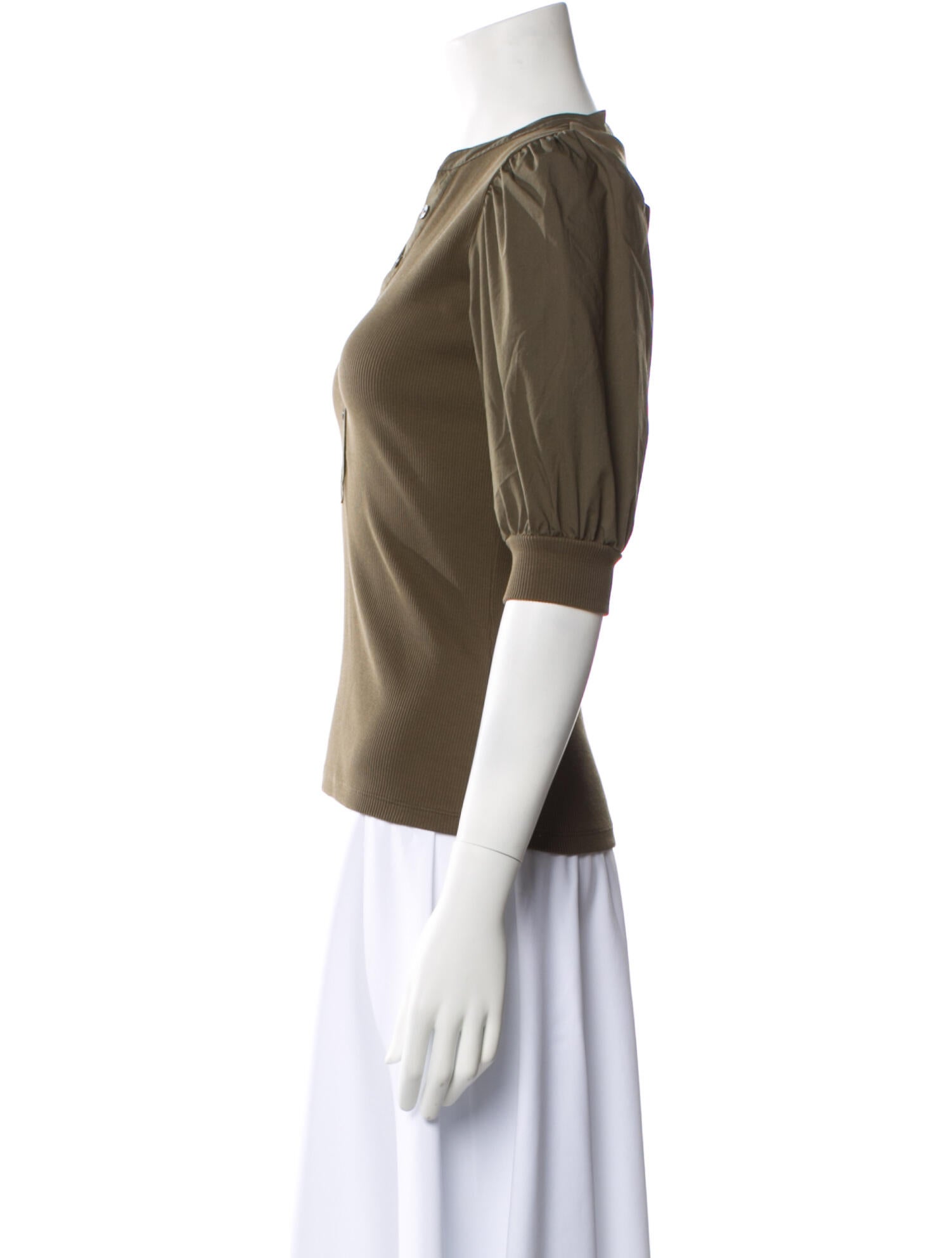 Veronica Beard V-Neck Three-Quarter Sleeve Polo