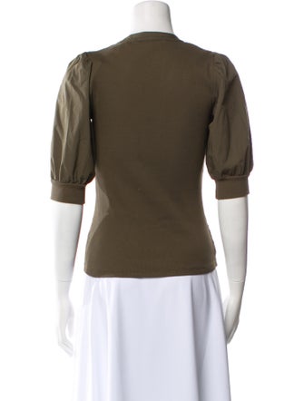 Veronica Beard V-Neck Three-Quarter Sleeve Polo