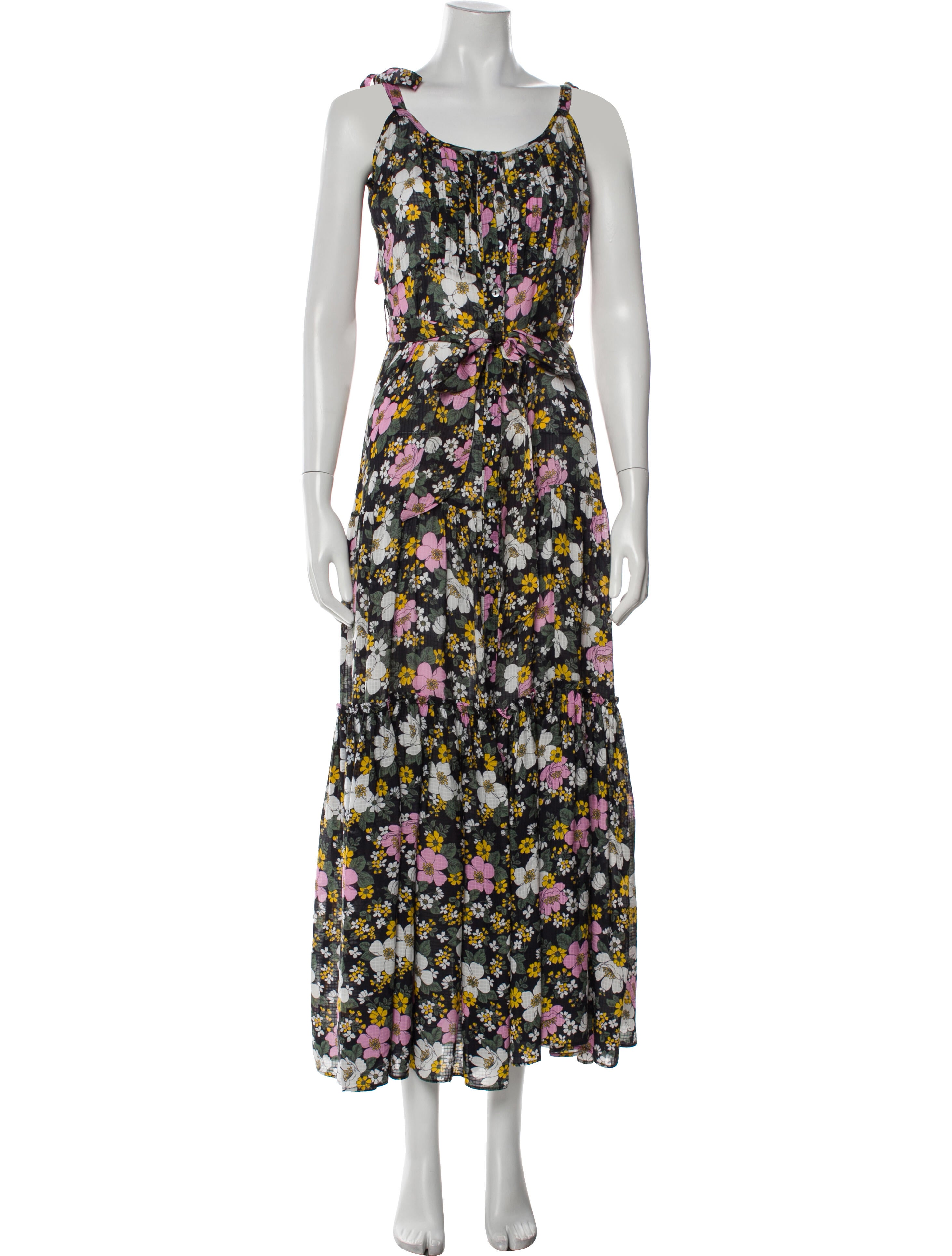 Veronica Beard Floral Print Long Dress