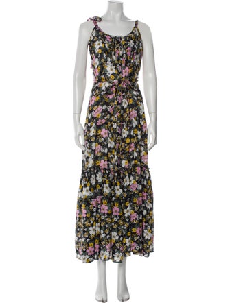 Veronica Beard Floral Print Long Dress