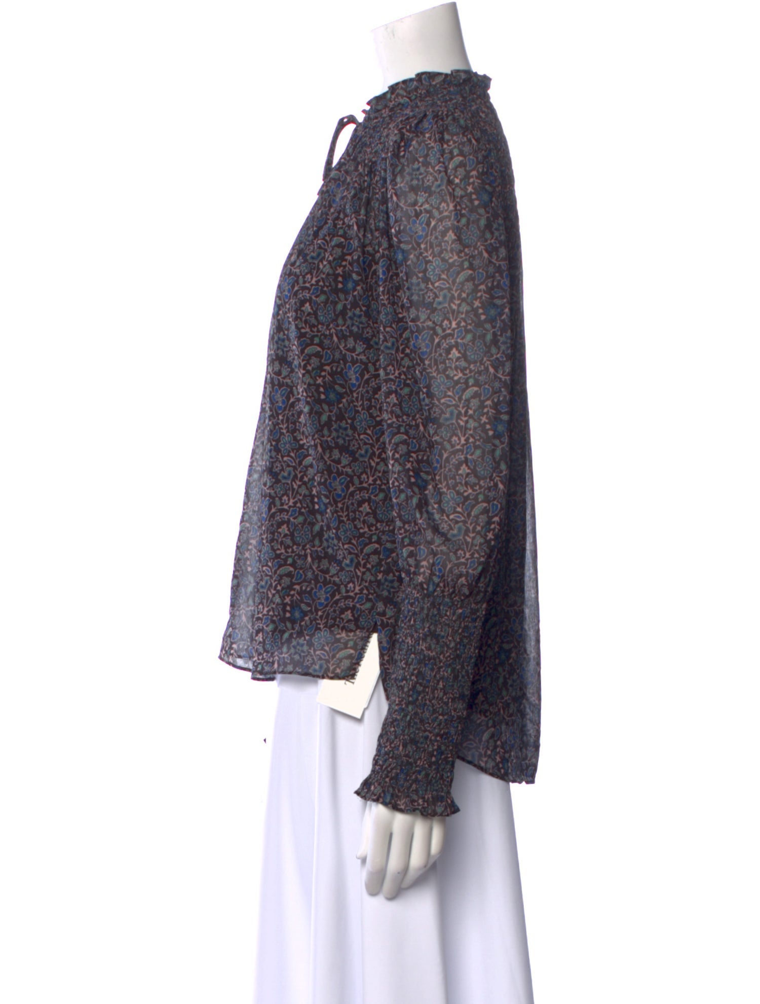 Veronica Beard Printed Mock Neck Blouse