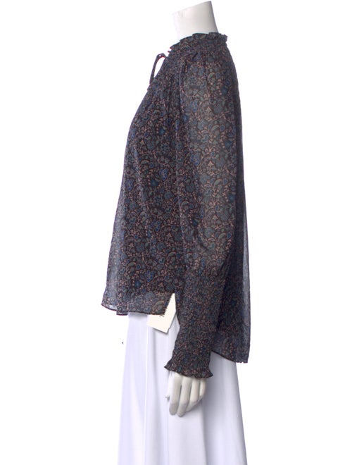 Veronica Beard Printed Mock Neck Blouse