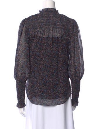 Veronica Beard Printed Mock Neck Blouse