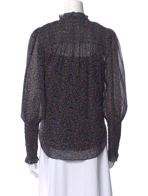 Veronica Beard Printed Mock Neck Blouse