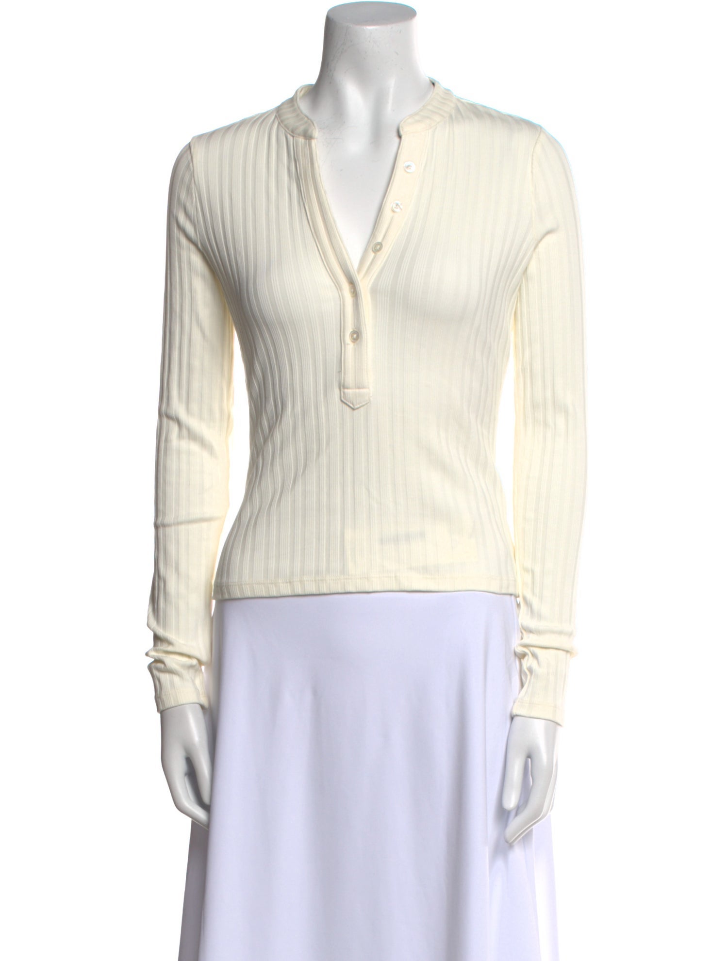 Veronica Beard V-Neck Long Sleeve Top