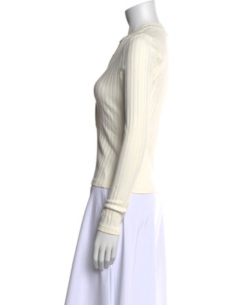 Veronica Beard V-Neck Long Sleeve Top