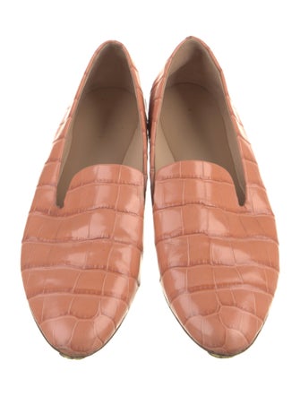 Veronica Beard Embossed Leather Animal Print Loafers