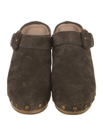 Veronica Beard Suede Studded Accents Mules