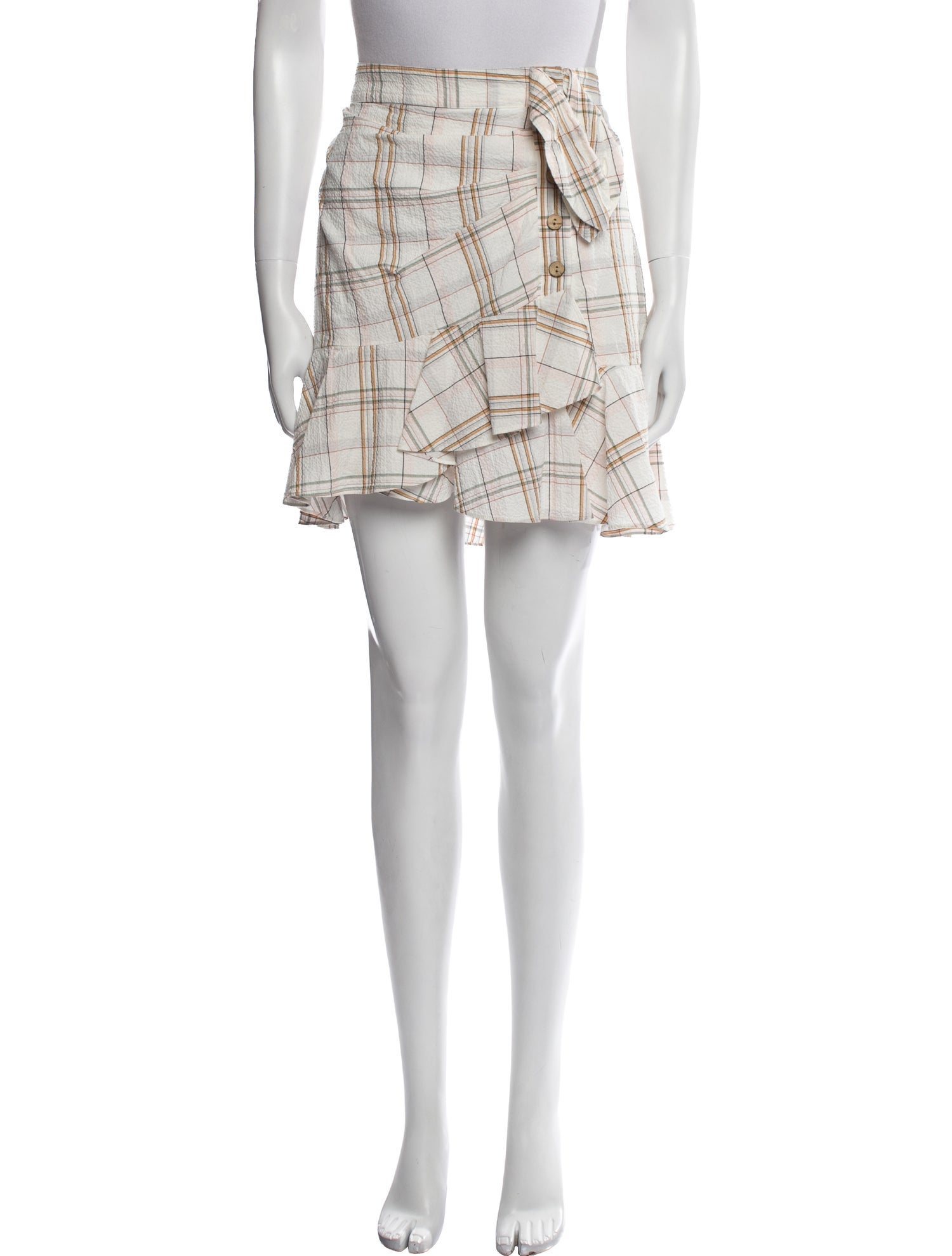 Veronica Beard Plaid Print Mini Skirt