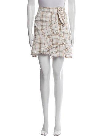 Veronica Beard Plaid Print Mini Skirt