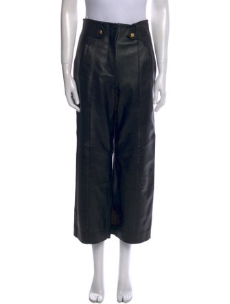 Veronica Beard Lamb Leather Wide Leg Pants