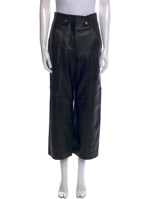 Veronica Beard Lamb Leather Wide Leg Pants