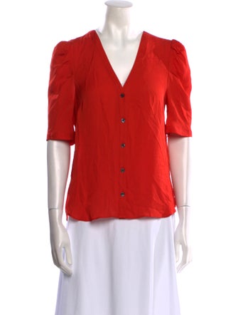 Veronica Beard Silk V-Neck Blouse