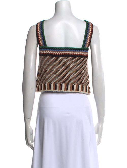 Veronica Beard Striped Square Neckline Crop Top