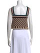 Veronica Beard Striped Square Neckline Crop Top