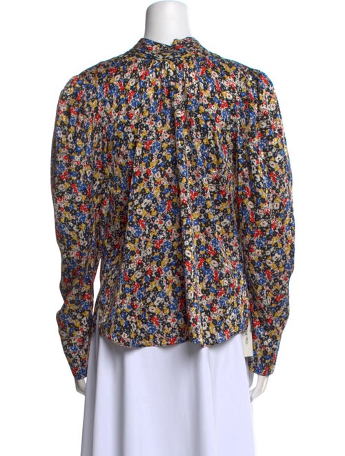 Veronica Beard Silk Floral Print Button-Up Top