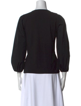 Veronica Beard Crew Neck Three-Quarter Sleeve Top