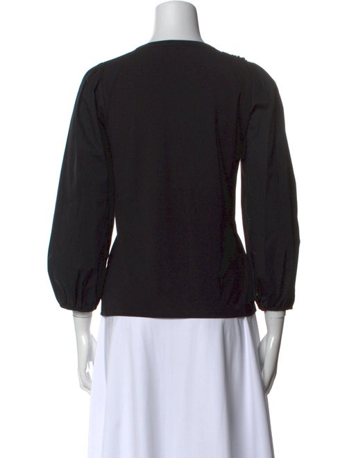 Veronica Beard Crew Neck Three-Quarter Sleeve Top