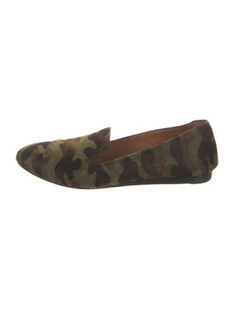 Veronica Beard Calf Hair Camouflage Print Loafers