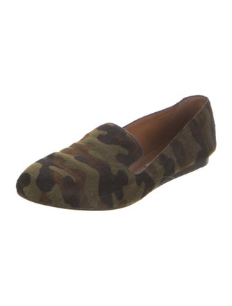 Veronica Beard Calf Hair Camouflage Print Loafers