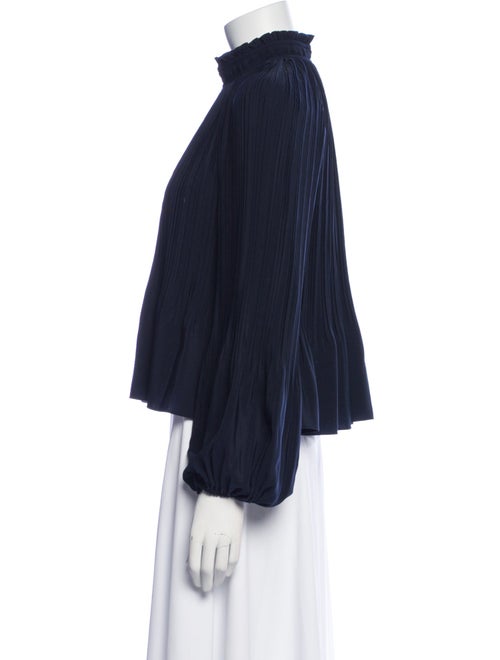 Veronica Beard Mock Neck Long Sleeve Blouse