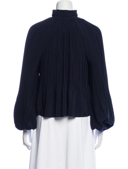 Veronica Beard Mock Neck Long Sleeve Blouse