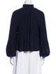 Veronica Beard Mock Neck Long Sleeve Blouse